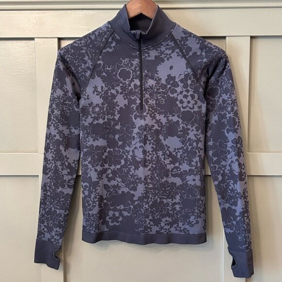 Krimson Klover Flora Zip Neck Baselayer Top Long Sleeve Gray Purple Size XS / S - Picture 10 of 10